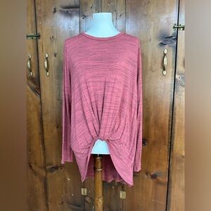 Emelia women’s top xl short sleeve tunic pink front toe draped